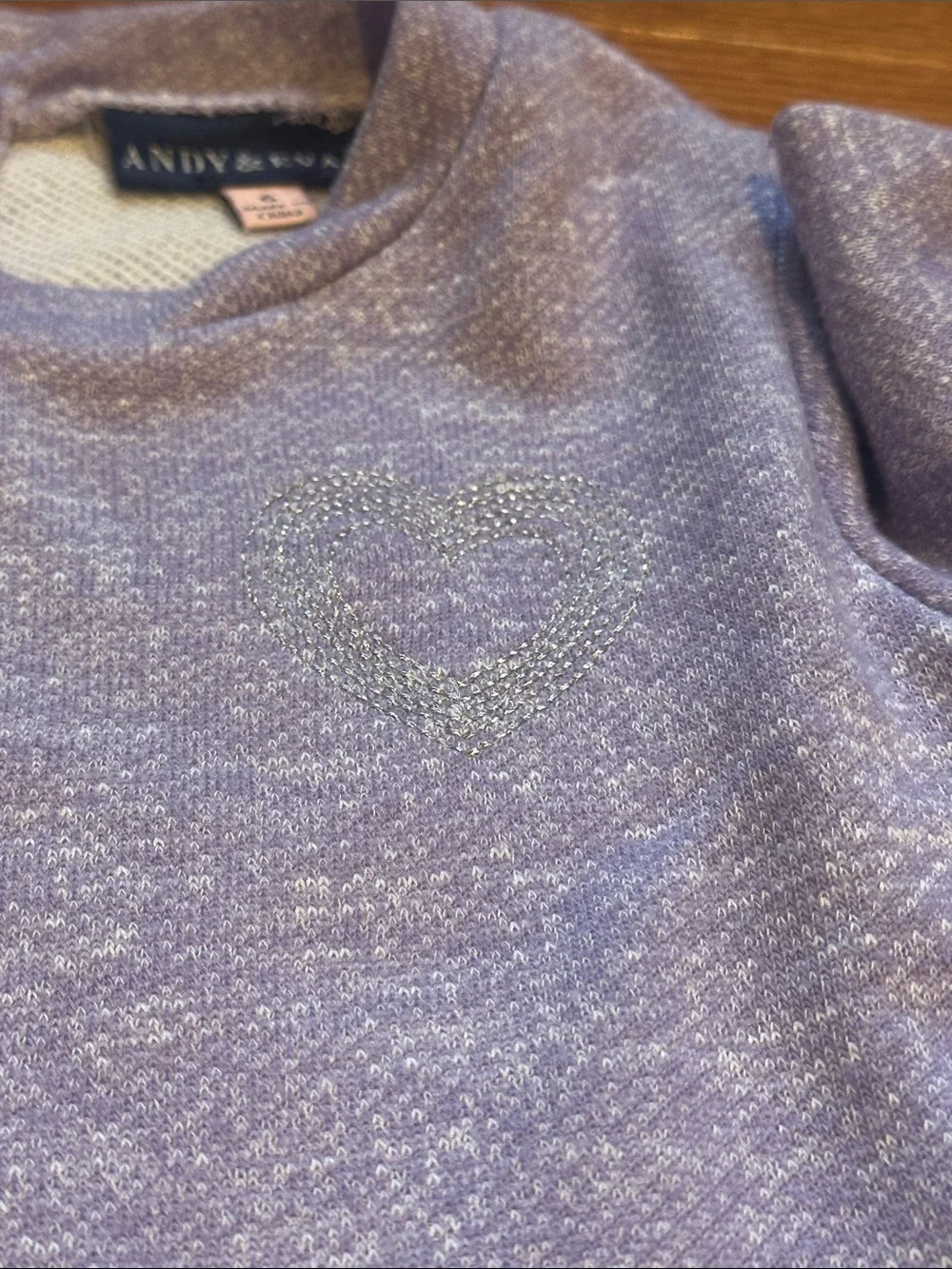 Andy & Evan Light Purple Long-Sleeve Knit and Lace Dress